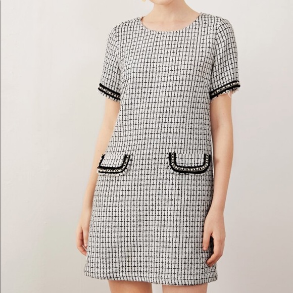 SHEIN Dresses & Skirts - Black and white tweed dress with pearl accents